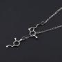 KUIYAI Happiness Serotonin Molecule Dopamine Molecule Lariat Y Necklace Molecular Structure Pendant Necklace Science Geek Jewelry Chemistry Lovers Gift