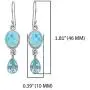 YoTreasure 1.81'' Larimar Blue Topaz Solid 925 Sterling Silver Dangle Earrings YoTreasure 1.81'' Larimar Blue Topaz Solid 925 Sterling Silver Dangle Earrings