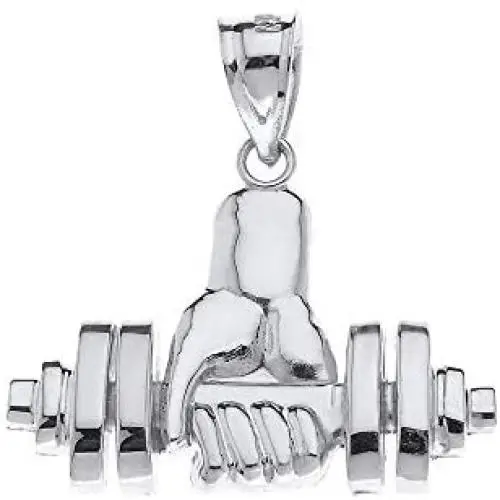 CaliRoseJewelry Sterling Silver Weightlifting Dumbell Barbell Fitness Gym Trainer Charm Pendant CaliRoseJewelry Sterling Silver Weightlifting Dumbell Barbell Fitness Gym Trainer Charm Pendant