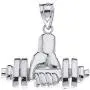 CaliRoseJewelry Sterling Silver Weightlifting Dumbell Barbell Fitness Gym Trainer Charm Pendant CaliRoseJewelry Sterling Silver Weightlifting Dumbell Barbell Fitness Gym Trainer Charm Pendant