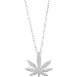 Boma Jewelry Sterling Silver Marijuana Pot Cannabis Weed Leaf Necklace, 20 Inches