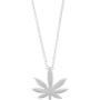 Boma Jewelry Sterling Silver Marijuana Pot Cannabis Weed Leaf Necklace, 20 Inches