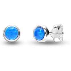 LeCalla Flaunt Sterling Silver Jewelry Stud Earrings for Teens and Women (Gemstone Birthstone Round 4MM)