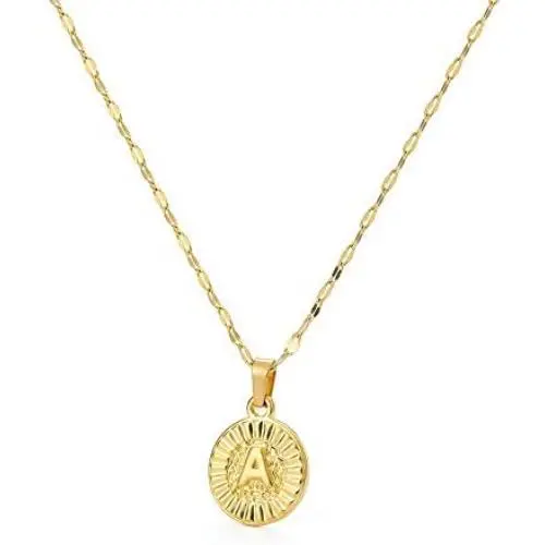 Sewyer Gold Initial Necklace-14K Gold Filled Disc Pendant Capital Letter Personalized Engraved Alphabet Name Choker Handmade Dainty Necklace Gift for Women Girls Sewyer Gold Initial Necklace-14K Gold Filled Disc Pendant Capital Letter Personalized Engraved Alphabet Name Choker Handmade Dainty Necklace Gift for Women Girls