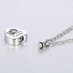 Always in my heart Urn Necklace for Ashes Trucker Memory Pendant Cremation Jewelry