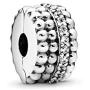 Pandora Jewelry Beaded Clip Cubic Zirconia Charm in Sterling Silver