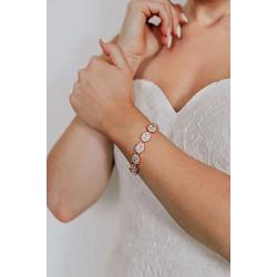 SWEETV Cubic Zirconia Wedding Bridal Bracelet Jewelry for Brides,Bridesmaid, Oval Crystal Tennis Bracelet for Women Prom