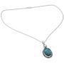 NOVICA Reconstituted Turquoise Cultured Freshwater Pearl Silver Pendant Necklace, 18'' Blue Visions