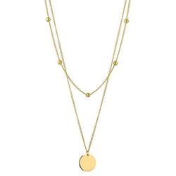 Deerllia Womens Gold Dainty Initial Necklace 18K Gold Plated Coin Pendant Name Layered Jewelry