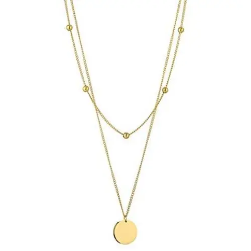 Deerllia Womens Gold Dainty Initial Necklace 18K Gold Plated Coin Pendant Name Layered Jewelry Deerllia Womens Gold Dainty Initial Necklace 18K Gold Plated Coin Pendant Name Layered Jewelry