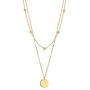 Deerllia Womens Gold Dainty Initial Necklace 18K Gold Plated Coin Pendant Name Layered Jewelry