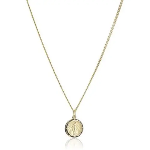 14k Gold-Filled Round Miraculous Medal Madonna Pendant Necklace with Stainless Steel Chain, 20'' 14k Gold-Filled Round Miraculous Medal Madonna Pendant Necklace with Stainless Steel Chain, 20''