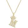 cmoonry A-Z Crown Initial Necklace for Men Women 14K Gold Plated Iced Out Monogram Pendant with 18'' Chain+2''(Extended) DIY Name Jewelry