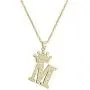 cmoonry A-Z Crown Initial Necklace for Men Women 14K Gold Plated Iced Out Monogram Pendant with 18'' Chain+2''(Extended) DIY Name Jewelry