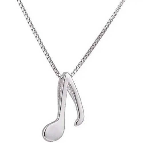 Blingsoul Music Note Sterling Silver Necklace - Music Pendant Chain Necklace Jewelry Gift for Women Blingsoul Music Note Sterling Silver Necklace - Music Pendant Chain Necklace Jewelry Gift for Women