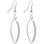 555Jewelry Womens Stainless Steel Teardrop Hollow Dangle Stylish Shiny Earrings