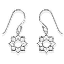 Boma Jewelry Sterling Silver Lotus Dangle Earrings