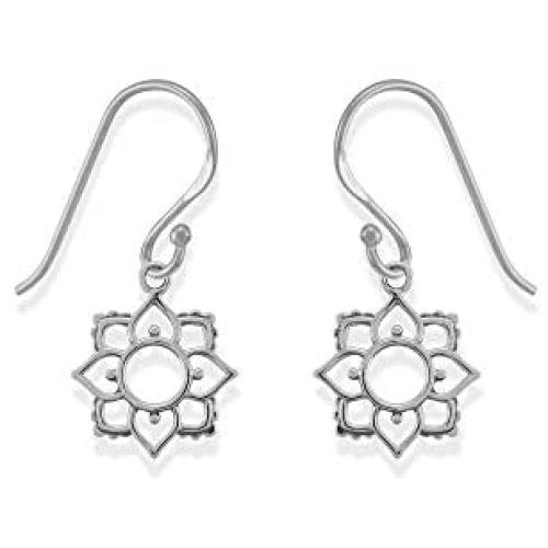 Boma Jewelry Sterling Silver Lotus Dangle Earrings