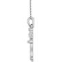 10k White Gold Diamond Cat Pendant Necklace (0.03 Carat)