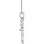 10k White Gold Diamond Cat Pendant Necklace (0.03 Carat)