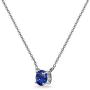 Sterling Silver Genuine or Synthetic Gemstone 7mm Round-cut Dainty Choker Necklace, 13 Inches + Extender