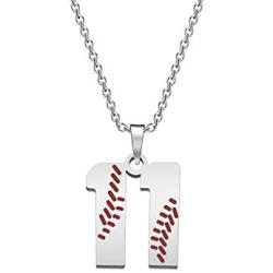 WSNANG Baseball Jersey Number Necklace Stainless Steel Charms Baseball Number Pendant Necklace for Boys Men