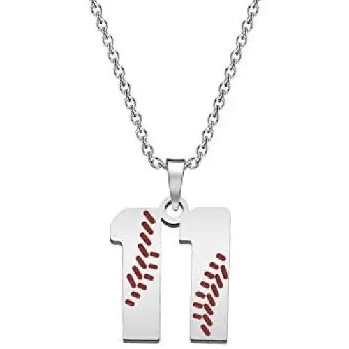 WSNANG Baseball Jersey Number Necklace Stainless Steel Charms Baseball Number Pendant Necklace for Boys Men WSNANG Baseball Jersey Number Necklace Stainless Steel Charms Baseball Number Pendant Necklace for Boys Men