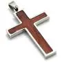 Xusamss Titanium Steel Wood Grain Cross Pendant 24'' Chain Necklace Xusamss Titanium Steel Wood Grain Cross Pendant 24'' Chain Necklace