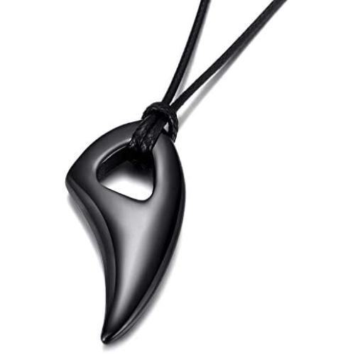 MOO&LEE Stainless Steel Wolf Tooth Necklace Spear Pendant Chain for Men and Boys