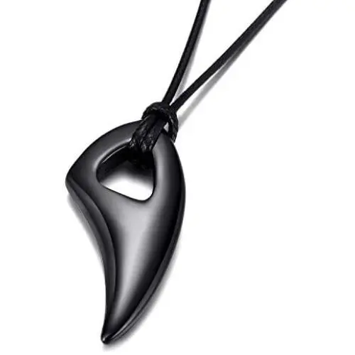 MOO&LEE Stainless Steel Wolf Tooth Necklace Spear Pendant Chain for Men and Boys MOO&LEE Stainless Steel Wolf Tooth Necklace Spear Pendant Chain for Men and Boys