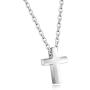 TEMICO Tiny Simple Cross Pendant for Children Boys Girls Stainless Steel Small Necklace with 16'' Chain