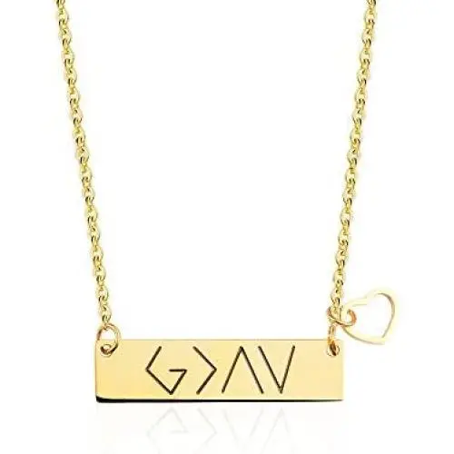 SUNSH God is Greater Than The Highs and Lows Pendant Necklaces for Women Teen Girls Coordinates Specific Bar Necklace Religious Best Friend Girlfriend Wife Mother Daughter Lover Jewelry Gifts Gold