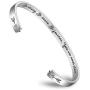 Encouragement Gifts Bracelet Cuff Bangle Women Mantra Quote Stainless Steel Silver