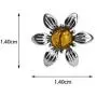 Sterling Silver Amber Flower Stud Earrings