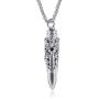 Dragon Bullet Dagger Necklace for Men or Women Stainless Steel Punk Gothic Vintage Look Mythical Pendant with Chain Fantasy Fashion Jewelry by Ginger Lyne