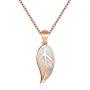 CiNily Opal Leaf/Flower Pendant Necklace for Women Silver Plated Jewelry Gift