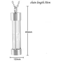 Silver Hourglass Glass Urn Necklace for Ashes Cremation Pendant Memorial Jewelry dad mom