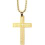 Meeshine Cross Pendant Necklace, Stainless Steel Cross Necklace Engraved with Lords Prayer for Men Women, 23 Chain Highly Polished Pendant for Christmas Birthday Baptism Family Friends