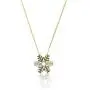 Dahi Shop Snowflake Necklace Delivered in Gift Box 16'' Gold-Tone Chain+2'' Extender Multi Color Winter Theme Modern Fashion Gemstone Handmade Jewelry