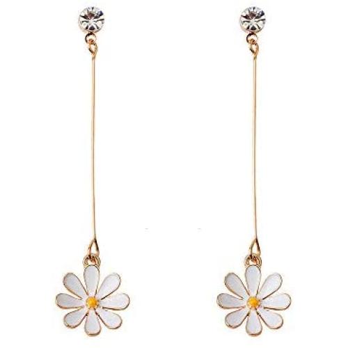 Daisy Flower Stud Earrings.Cute Chrysanthemum Dangle Earring Little Sun Flower Drop Earring for Women Girls Jewelry