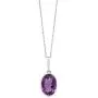 Gem Stone King 925 Sterling Silver Purple Amethyst Pendant and Earrings Set (15.00 Ct, 10X14MM Oval with 18 Inch Silver Chain) Gem Stone King 925 Sterling Silver Purple Amethyst Pendant and Earrings Set (15.00 Ct, 10X14MM Oval with 18 Inch Silver Chain)