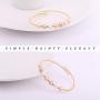 Cultured Pearl Open Cuff Bracelet 18k Gold Bangle Wire Wrapped Adjustable Wedding Jewelry for Women