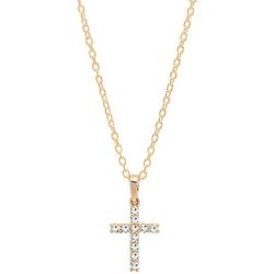 Dazzlingrock Collection 0.15 Carat (ctw) 18K Gold Round Diamond Ladies Cross Pendant (Gold Chain Included)