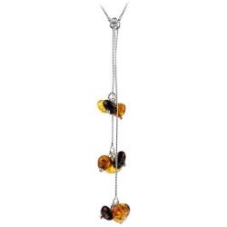 Sterling Silver Multicolor Amber Caramel Kiss Collection Y Necklace 19 Inches