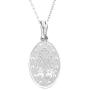 Ritastephens Italian Sterling Silver Miraculous Virgin Mary Medal Latin Prayer Charm Pendant Necklace(12mm, 15mm, 19mm)