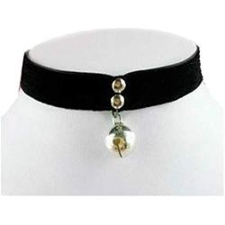 HUSUP Cosplay Gothic Silvery Cat Bell Velvet Ribbon Necklace Choker