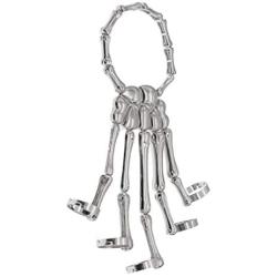 Trustavis Men Womens Halloween Skull Skeleton Hand Bracelet with Ring