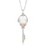Jewelili Enchanted Disney Fine Jewelry 14K Rose Gold Over Sterling Silver 1/10Ctw Diamond Belle Key Pendant Jewelili Enchanted Disney Fine Jewelry 14K Rose Gold Over Sterling Silver 1/10Ctw Diamond Belle Key Pendant