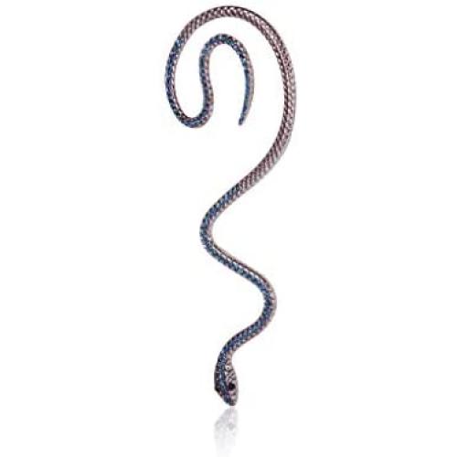 Personality CZ Snake Ear Clip for Women Girls Punk Winding Snake Crawler Climber Ear Cuffs Ear Hook Earring