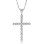 La Joya 1/6-1/2 Carat Total Weight (ctw) Lab Grown Diamond Cross Pendant Necklace Collection - White Rhodium Plated .925 Sterling Silver With Adjustable Chain - GH Color SI Clarity Diamonds